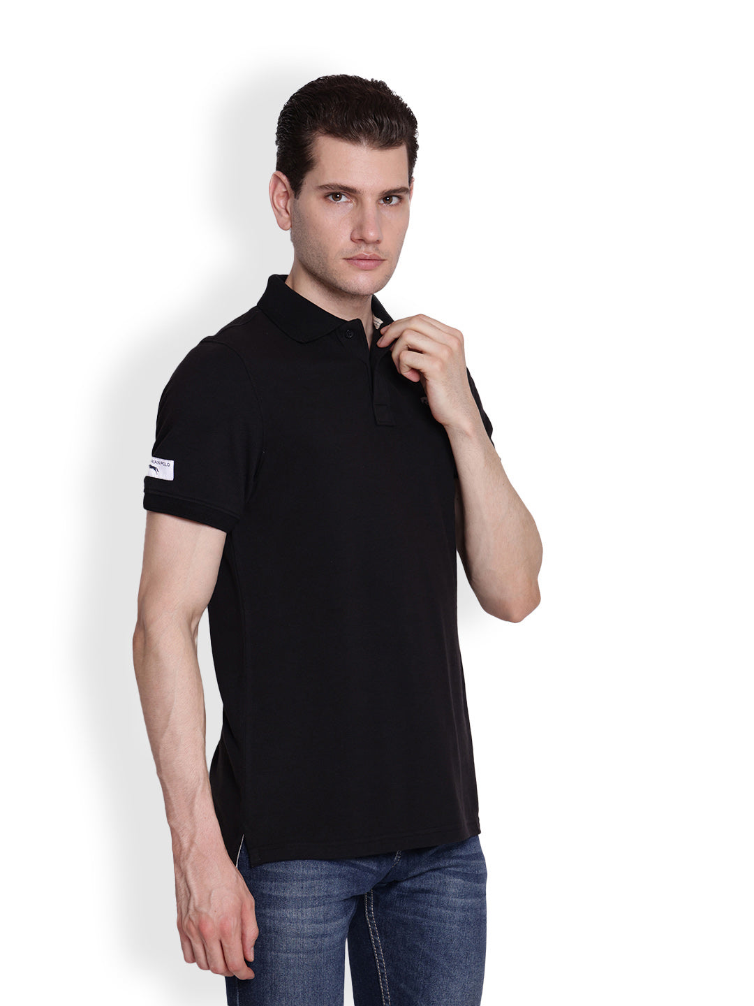 JUMP USA Men's Solid Polo Collar Pure T-shirt