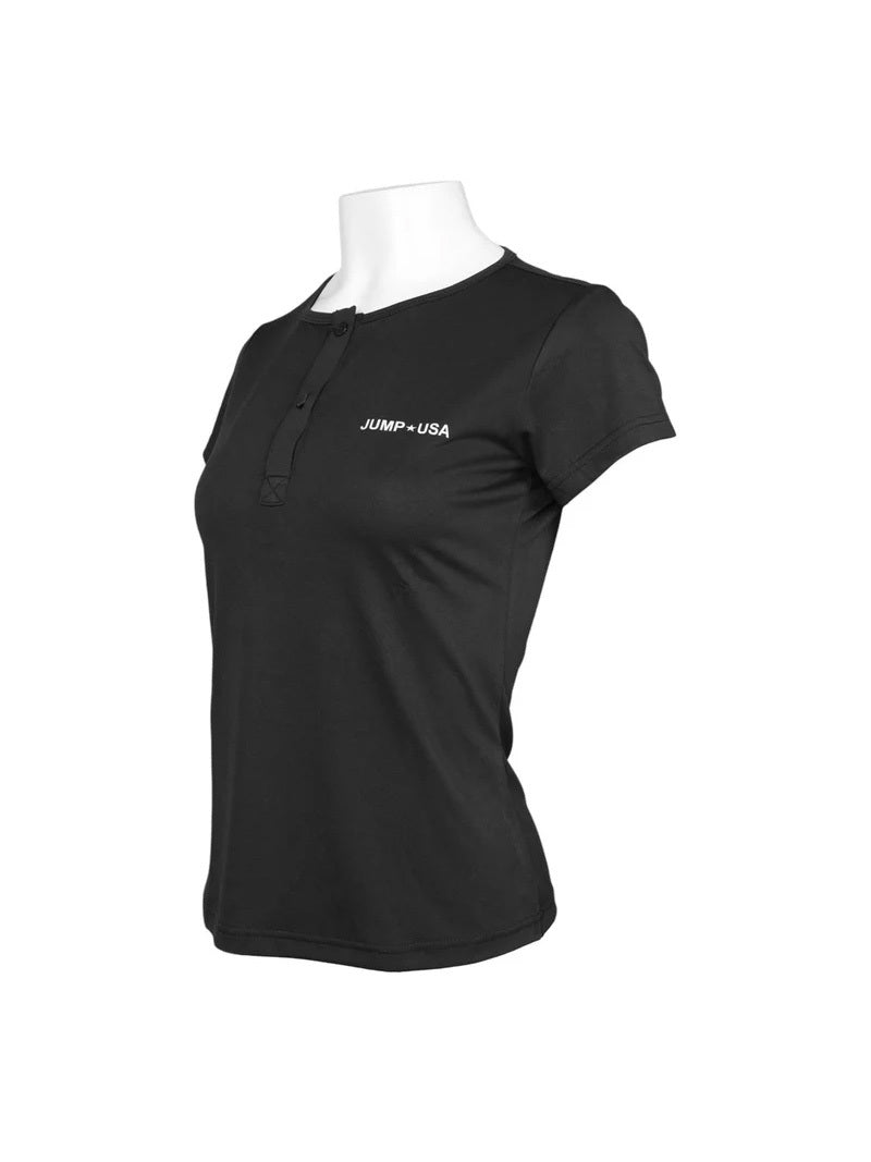JUMP USA Women Short Sleeve Black Round Neck T-Shirt