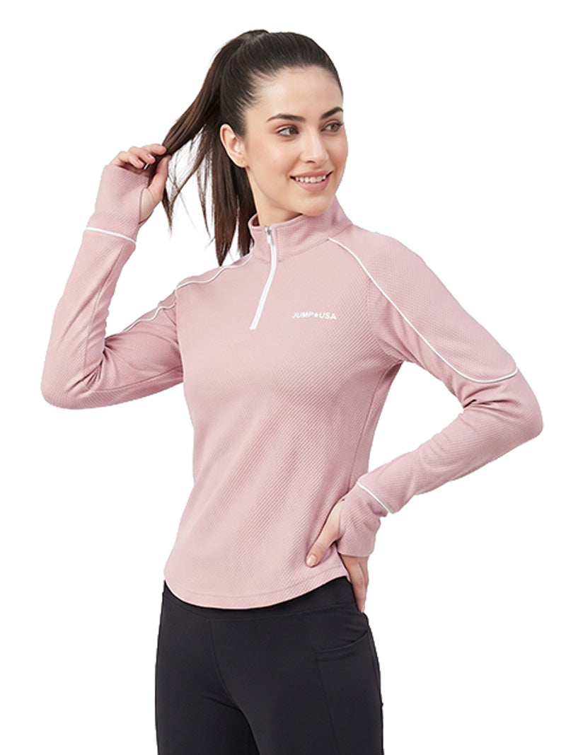 JUMP USA Ladies ActiveLine Zip T-Shirt