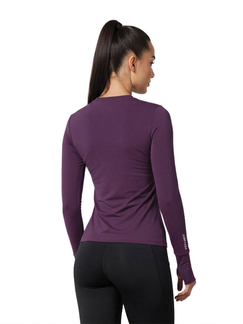 Jump USA Ladies Icefil Round Neck Full Sleeves Compression Fit Thumbhole T-Shirt