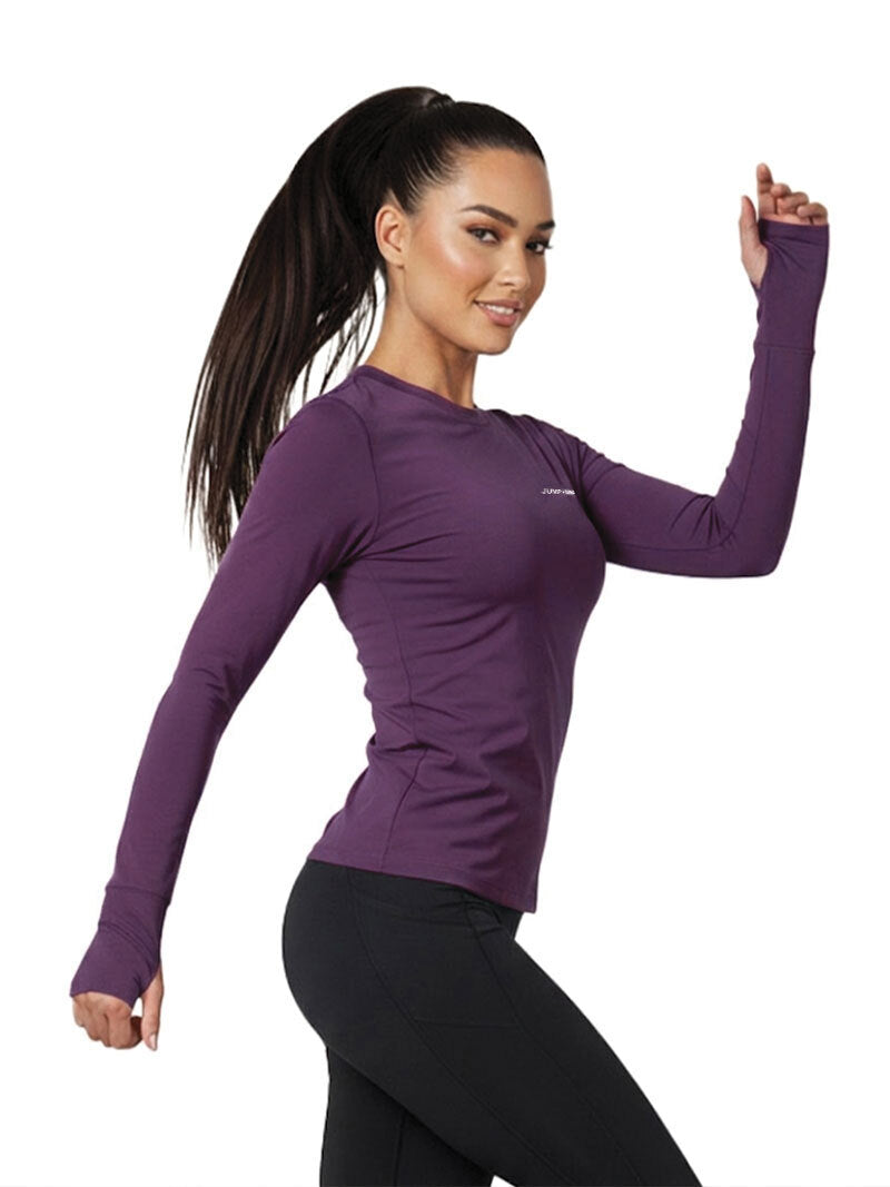 Jump USA Ladies Icefil Round Neck Full Sleeves Compression Fit Thumbhole T-Shirt