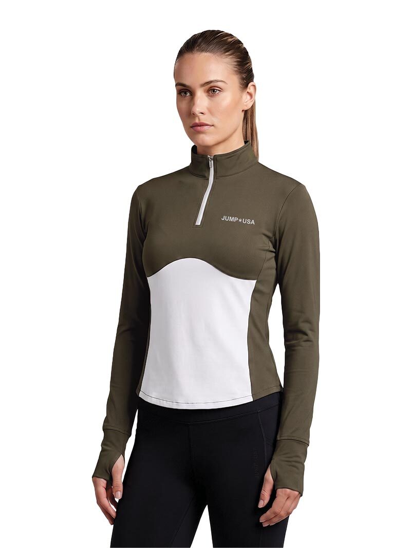JUMP USA Ladies SculptFit Zip T-Shirt