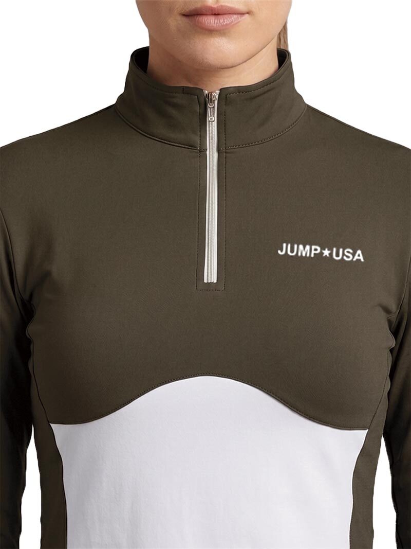 JUMP USA Ladies SculptFit Zip T-Shirt