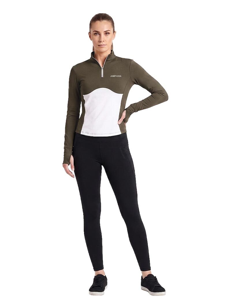 JUMP USA Ladies SculptFit Zip T-Shirt