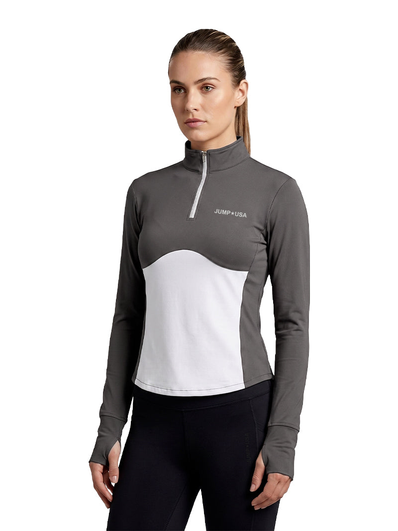 JUMP USA Ladies SculptFit Zip T-Shirt