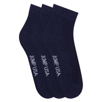 18AW161507-104-STD-JUMP-USA-Men's-Ankle-Length-Bamboo-Cotton-Socks-Pack-of-3-|-Men-Casual-Socks-for-Everyday-Wear-Sweat-Proof,-Quick-Dry,-Padded-for-Extra-Comfort-|-Color-Navy-Blue