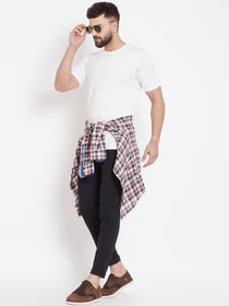 Men's Black Stretch Washed Casual Tailored Fit Chinos - JUMP USA