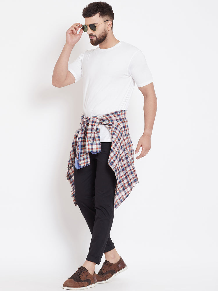 Men's Black Stretch Washed Casual Tailored Fit Chinos - JUMP USA