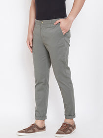 Men's Charcoal Stretch Washed Casual Tailored Fit Chinos - JUMP USA