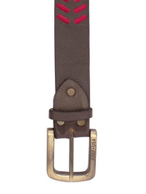 Men Brown Leather Belt - JUMP USA