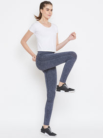 JUMP USA Women Navy Blue Solid Skinny-Fit Tights - JUMP USA