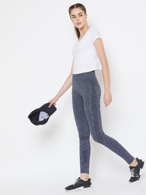 JUMP USA Women Navy Blue Solid Skinny-Fit Tights - JUMP USA