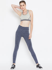 JUMP USA Women Navy Blue Solid Skinny-Fit Tights - JUMP USA