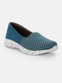 JUMP USA Women's Textured Blue Smart Casual Sneakers Shoes - JUMP USA