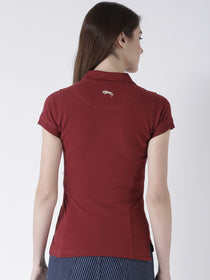 Women Plain Short Sleeves Polo T-Shirt - JUMP USA (1568780353578)