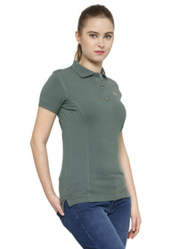 Women Plain Short Sleeves Polo T-Shirt - JUMP USA (1568780484650)