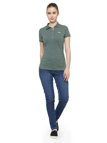 Women Plain Short Sleeves Polo T-Shirt - JUMP USA (1568780484650)