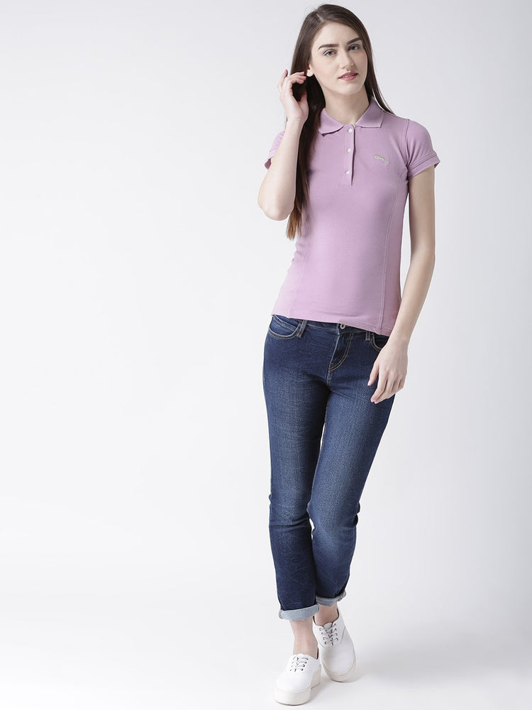 Women Plain Short Sleeves Polo T-Shirt - JUMP USA (1568780714026)