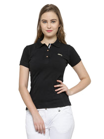 Women Plain Short Sleeves Polo T-Shirt - JUMP USA (1568780877866)