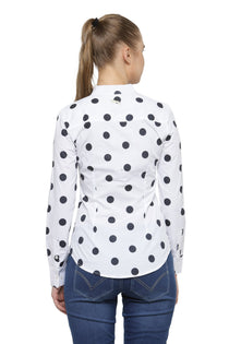 Women Polka Print Full Sleeve Shirt - JUMP USA (1568781697066)