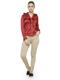 Women Fashionable Long Sleeves Polyester Shirt - JUMP USA (1568781991978)