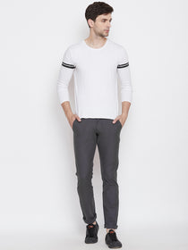 JUMP USA Men Grey Casual Slim Fit Solid Chinos - JUMP USA