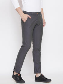 JUMP USA Men Grey Casual Slim Fit Solid Chinos - JUMP USA