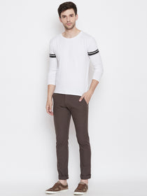 JUMP USA Men Brown Casual Slim Fit Solid Chinos - JUMP USA