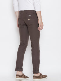 JUMP USA Men Brown Casual Slim Fit Solid Chinos - JUMP USA