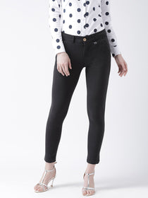 Women Black Slim Fit Trouser - JUMP USA