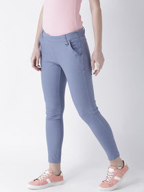 Women Blue Slim Fit Trouser - JUMP USA