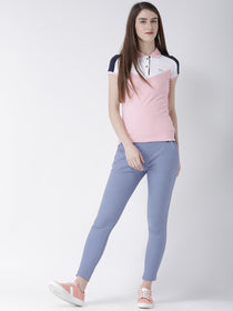 Women Blue Slim Fit Trouser - JUMP USA