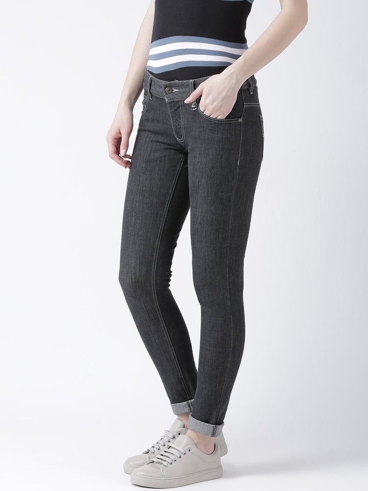 Women Black Slim Fit Mid-Rise Clean Look Stretchable Jeans - JUMP USA