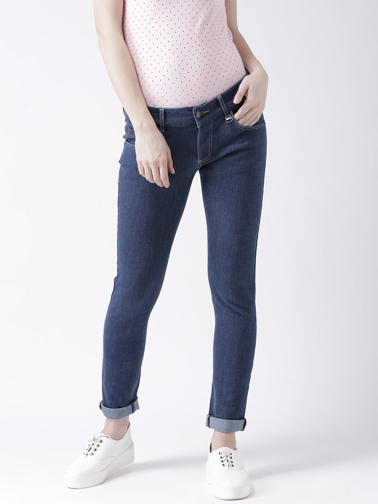 Women Blue Slim Fit Mid-Rise Clean Look Stretchable Jeans - JUMP USA