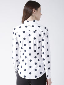 Women White Regular Fit Printed Casual Shirt - JUMP USA