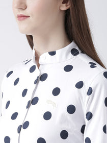 Women White Regular Fit Printed Casual Shirt - JUMP USA