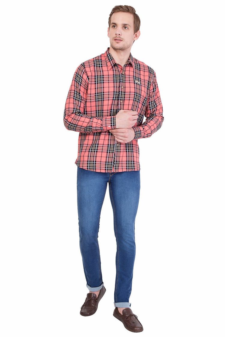 Men Full Sleeve Slim Fit Multicolor Shirt - JUMP USA (1568785661994)