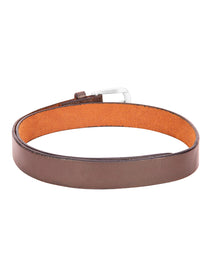 Men Brown Solid Leather Belt - JUMP USA