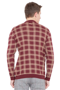 Men Regular Fit Cotton Casual Wine Lightweight Sweater - JUMP USA (1568778813482)