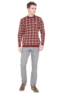 Men Regular Fit Cotton Casual Wine Lightweight Sweater - JUMP USA (1568778813482)
