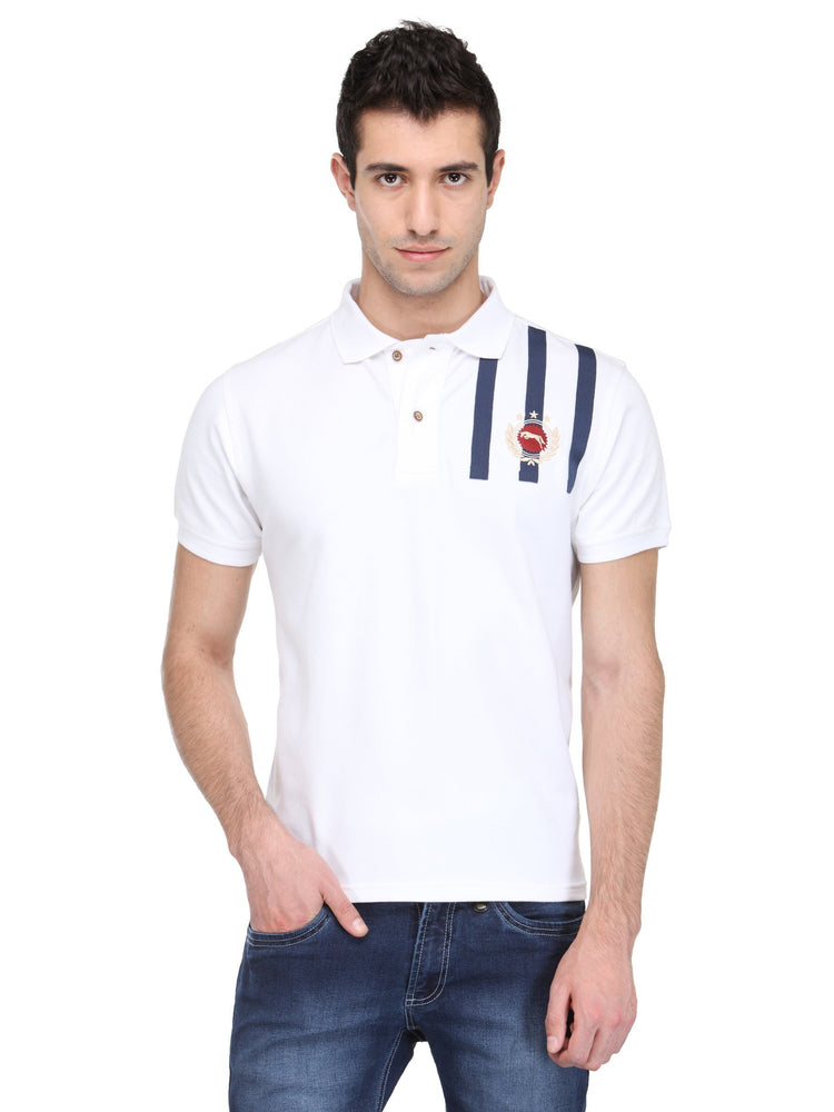 Men White Cotton & Spandex T-Shirt - JUMP USA (1568786710570)