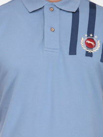 Men Cornflower Blue Cotton & Spandex T-Shirt - JUMP USA (1568786677802)