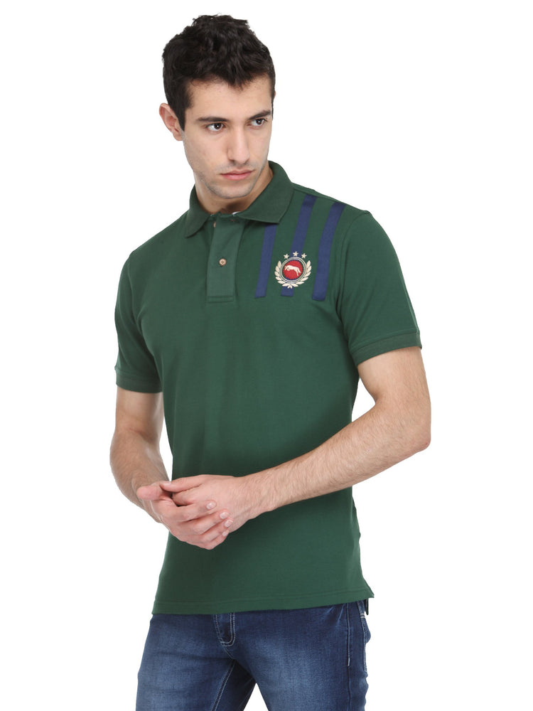 Men Hunter Green Cotton & Spandex T-Shirt - JUMP USA (1568786776106)