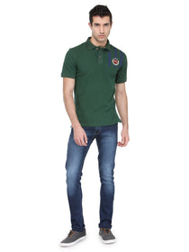 Men Hunter Green Cotton & Spandex T-Shirt - JUMP USA (1568786776106)