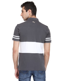 Men Graphite & White Cotton & Spandex T-Shirt - JUMP USA (1568787005482)