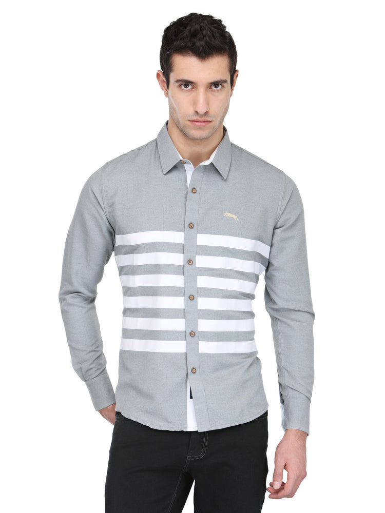 Men Slate Grey Cotton & Spandex Shirt - JUMP USA (1568787103786)