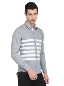 Men Slate Grey Cotton & Spandex Shirt - JUMP USA (1568787103786)