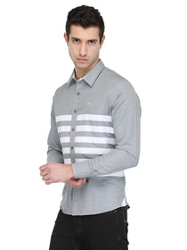 Men Slate Grey Cotton & Spandex Shirt - JUMP USA (1568787103786)