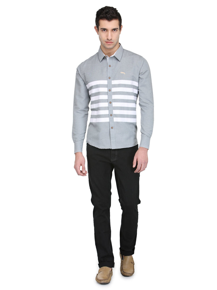 Men Slate Grey Cotton & Spandex Shirt - JUMP USA (1568787103786)