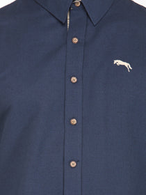 Men Electric Navy Bamboo Cotton & Micro Polyester Shirt - JUMP USA (1568787202090)